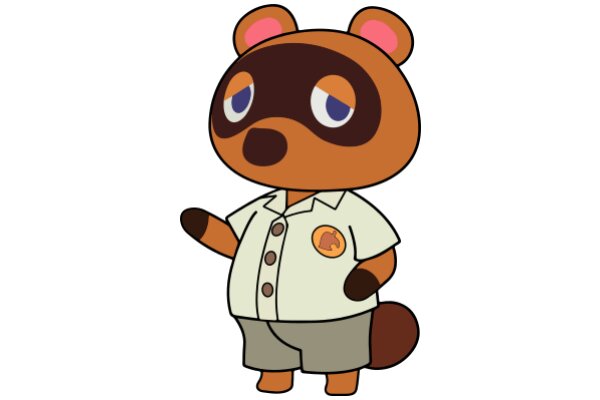 An Adorable Cartoon Raccoon in a Shirt and Shorts