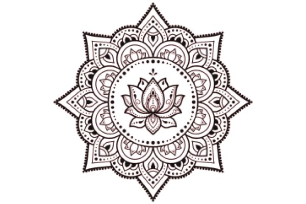 Intricate Mandala Design: A Symphony of Geometric Patterns and Floral Motifs