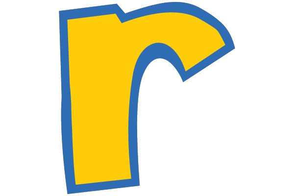 Bold Yellow and Blue Letter 'R'