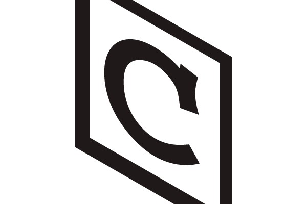 Circular Arrow Symbol within a Square