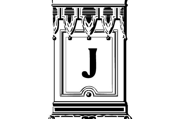 Elegant Vintage Letter J Frame