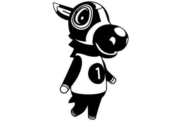 Stylized Cartoon Character: A Playful Illustration of a Horse-like Creature with a Number One on Its Chest