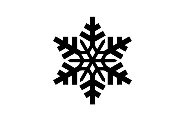 Symmetrical Black Snowflake Design