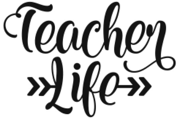 Elegant Black Lettering on White Background: A Stylish Logo for Teacher Life
