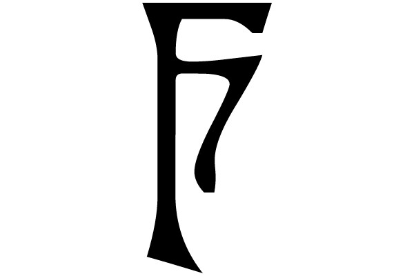 Black Letter F on White Background