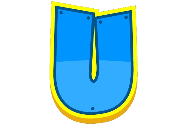 Symmetrical Blue and Yellow Shield Symbol