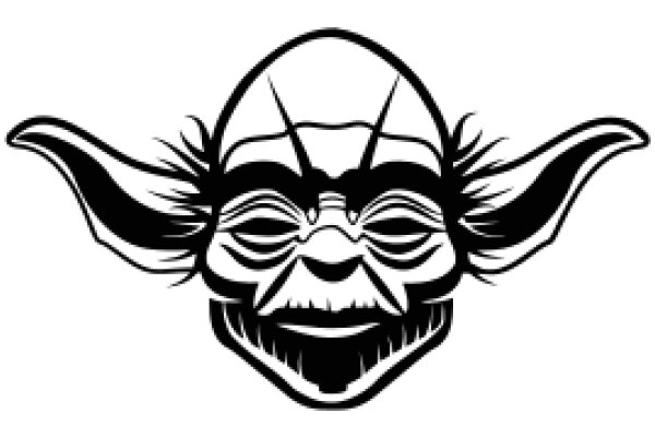 Stylized Illustration of a Character with a Mask and Ears, Reminiscent of a Classic Sci-Fi Design