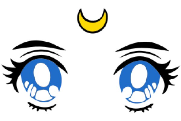 A Whimsical Eyebrow and Eyelash Design with a Moon and Smiley Face