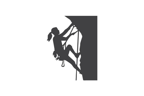 Silhouette of a Rock Climber