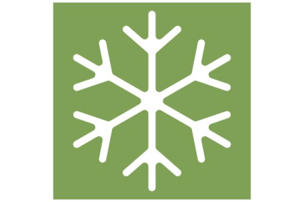 Simplistic Snowflake Icon on a Green Background