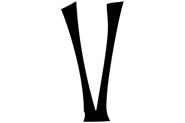 Black 'V' Symbol on a Plain Background