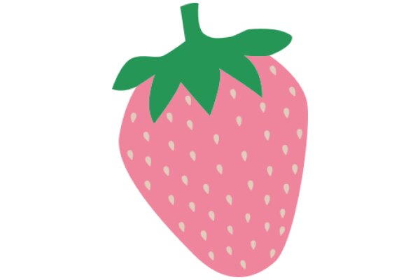 Vibrant Pink Strawberry with a Green Stem