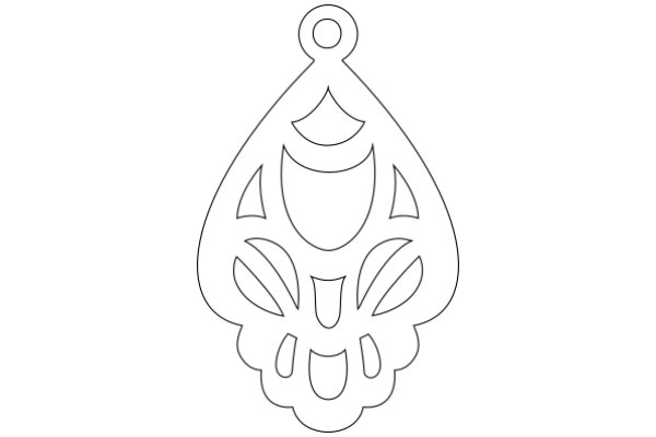 Stylized Artwork: A White Line Drawing of a Decorative Symbol