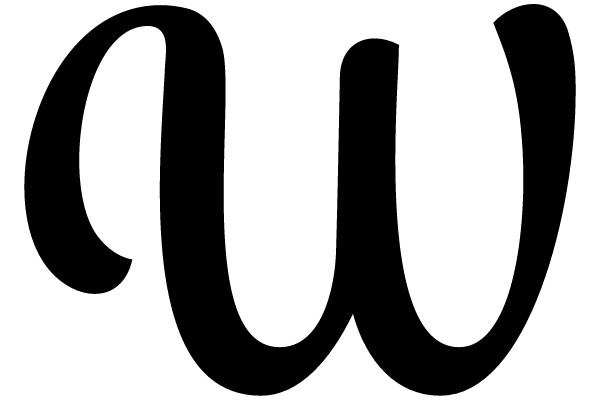 Black Curved Letter W