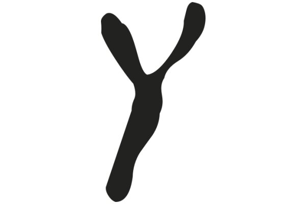 Simplistic Black Silhouette of a Y-shaped Structure
