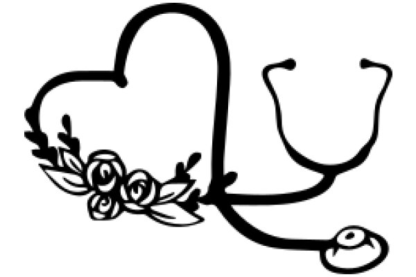 A Stylish Illustration of a Heart and Stethoscope, Combining Medical Symbolism with a Touch of Romance.