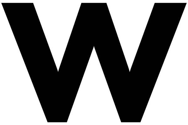Black Letter W on White Background