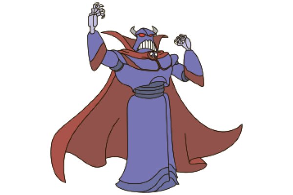 The Robotic Hero: A Purple Knight in a Red Cape