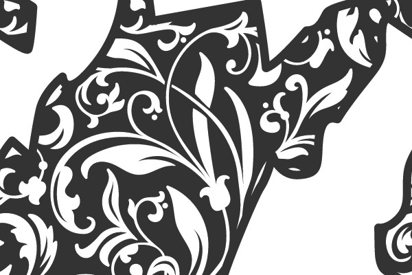 West Virginia Ornate Outline