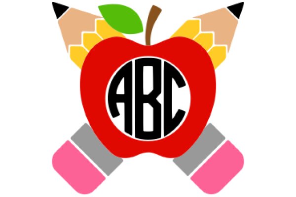 Vibrant Apple with ACB Logo and Colorful Pencils