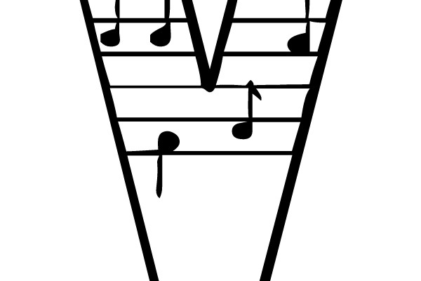 Musical Notes in a Letter V Shape