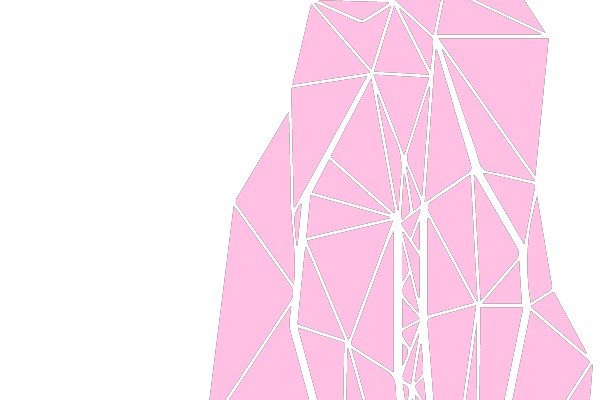 Geometric Cat Silhouette in Pink and White