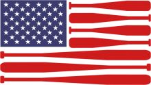 United States Flag with Baseball Bats