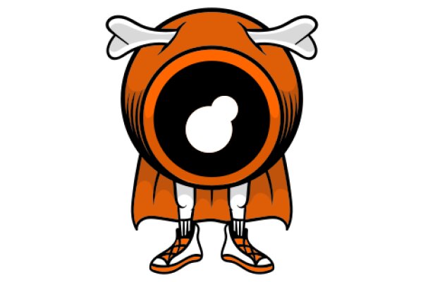 A Playful Illustration of a Cartoon Character with a Unique Twist: A Bone-Shaped Head and a Cape!