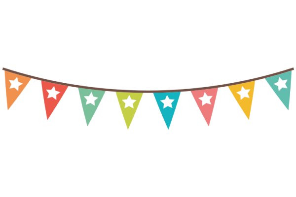 Vibrant Festive Banner with Colorful Stars and Flags