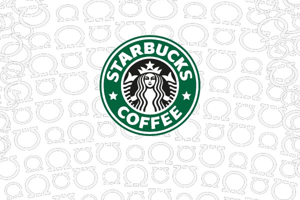Starbucks Coffee Icon Overlapping Patterns