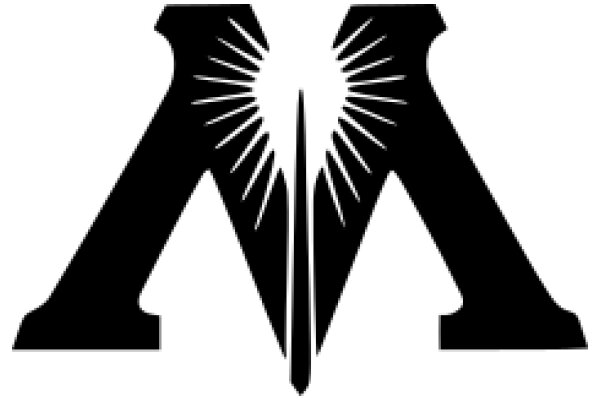 Monogram Design: A Stylized Letter 'M' with a Sunburst Motif