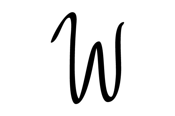 Black Cursive Letter W
