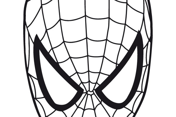 'Spider-Man's Iconic Mask: A Line Art Study'