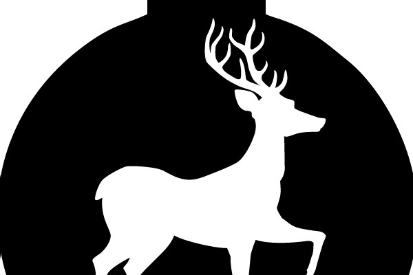 Silhouette of a Stag within a Christmas Ornament Shape