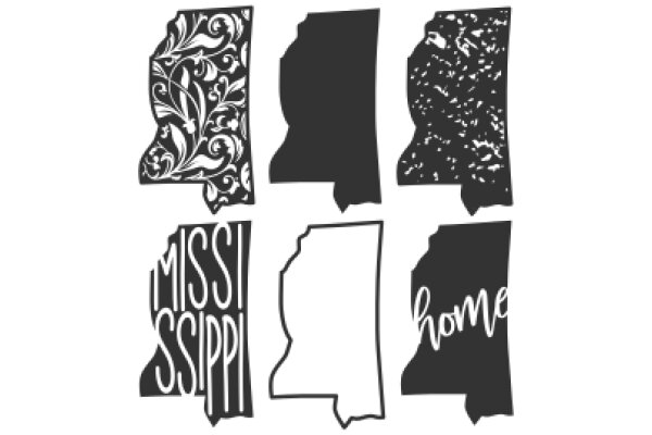 A Collection of State Symbols and the Word 'Home'