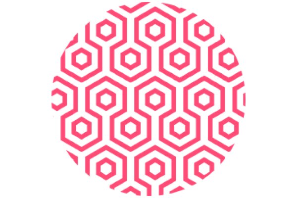 Vibrant Geometric Pattern: A Circular Design of Red and Pink Hexagons
