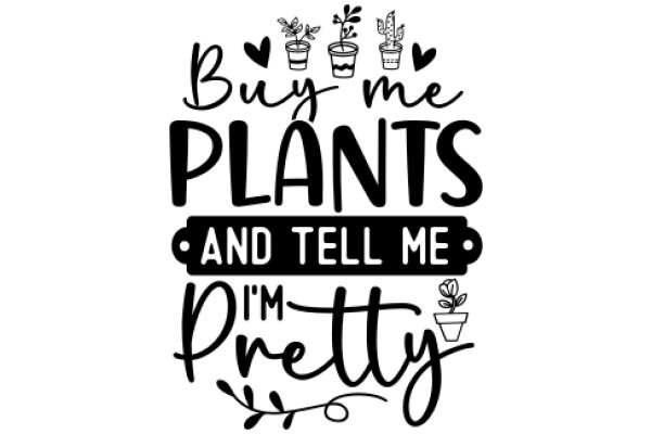Buy Me Plants and Tell Me I'm Pretty: A Humorous Sign for Plant Lovers