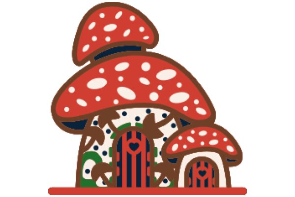 Whimsical Mushroom House Illustration