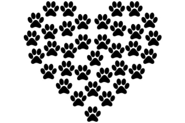 Paw Prints Forming a Heart