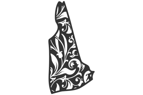 Stylized State Outline with Floral Pattern