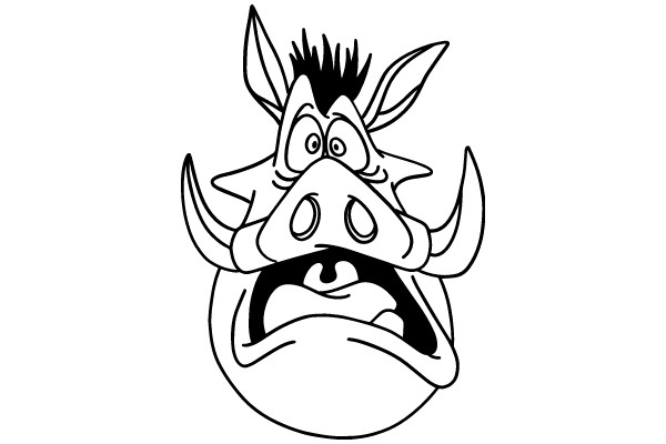 A Whimsical Cartoon of a Minotaur's Face