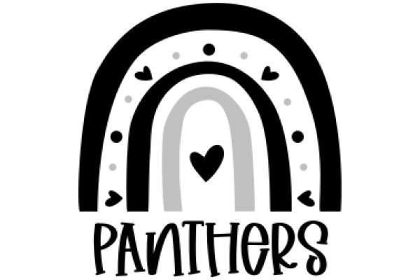 A Stylized Logo for the Panthers, Featuring a Heart and a Rainbow Arch