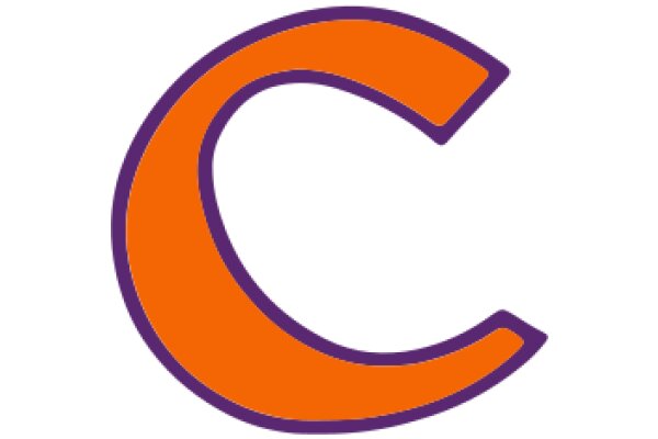 A Solid White Background with a Single Orange Letter 'C' in the Center