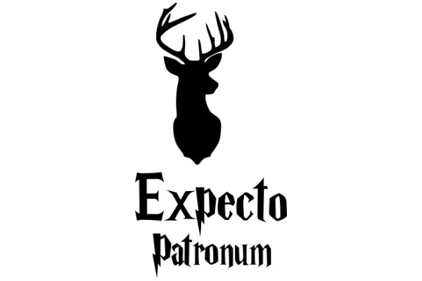 A Silhouette of a Deer's Head with the Words 'Expecto Patronum' Below It