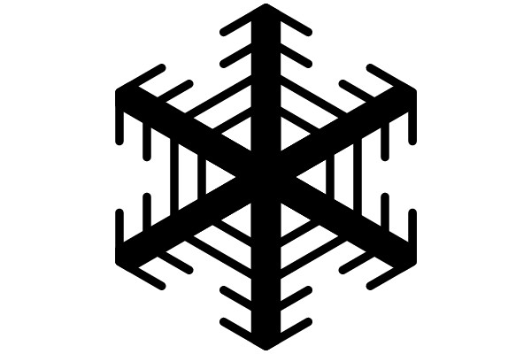 Symmetrical Black Snowflake Design