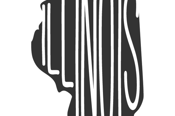 Illinois State Outline with Text