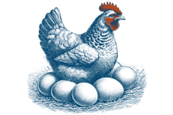 A Rooster Guarding His Eggs