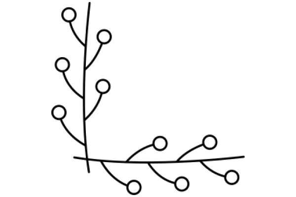 Simplistic Line Drawing of a Tree with Circles as Leaves