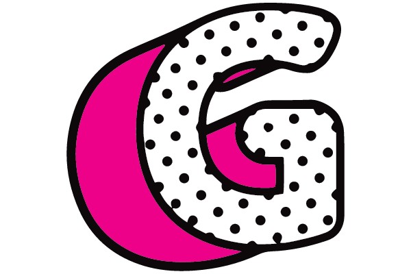 Bold Pink and White Polka Dot 'G'