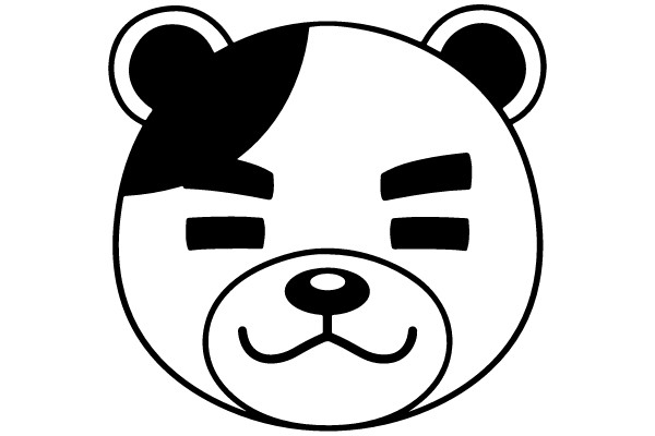 Polar Bear Face with One Ear